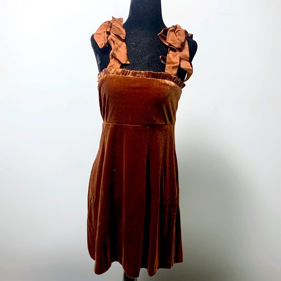 NWT Danielle Bernstein Velvet Short Mini Dress - M - Picture 2 of 7